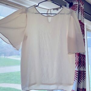 NWOT LOFT Mixed Media Statement Sleeve Blouse - Medium